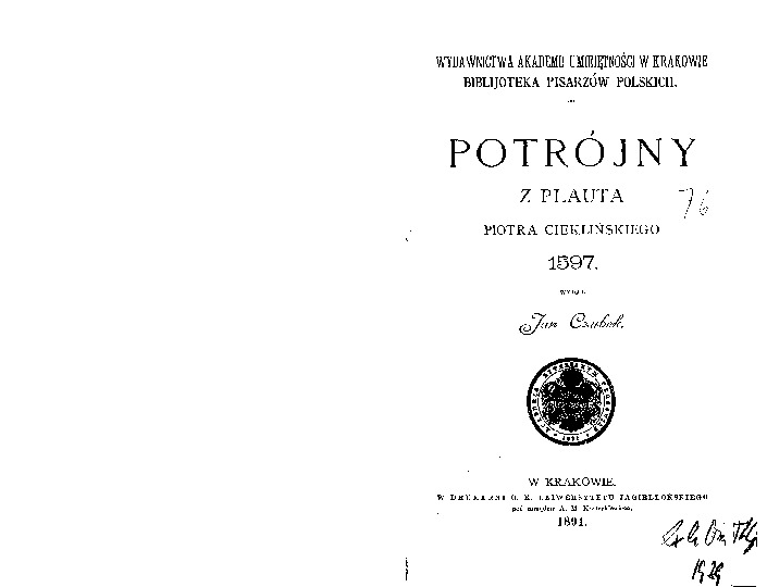 Potrójny z Plauta... : 1597