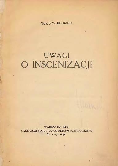 Uwagi o inscenizacji