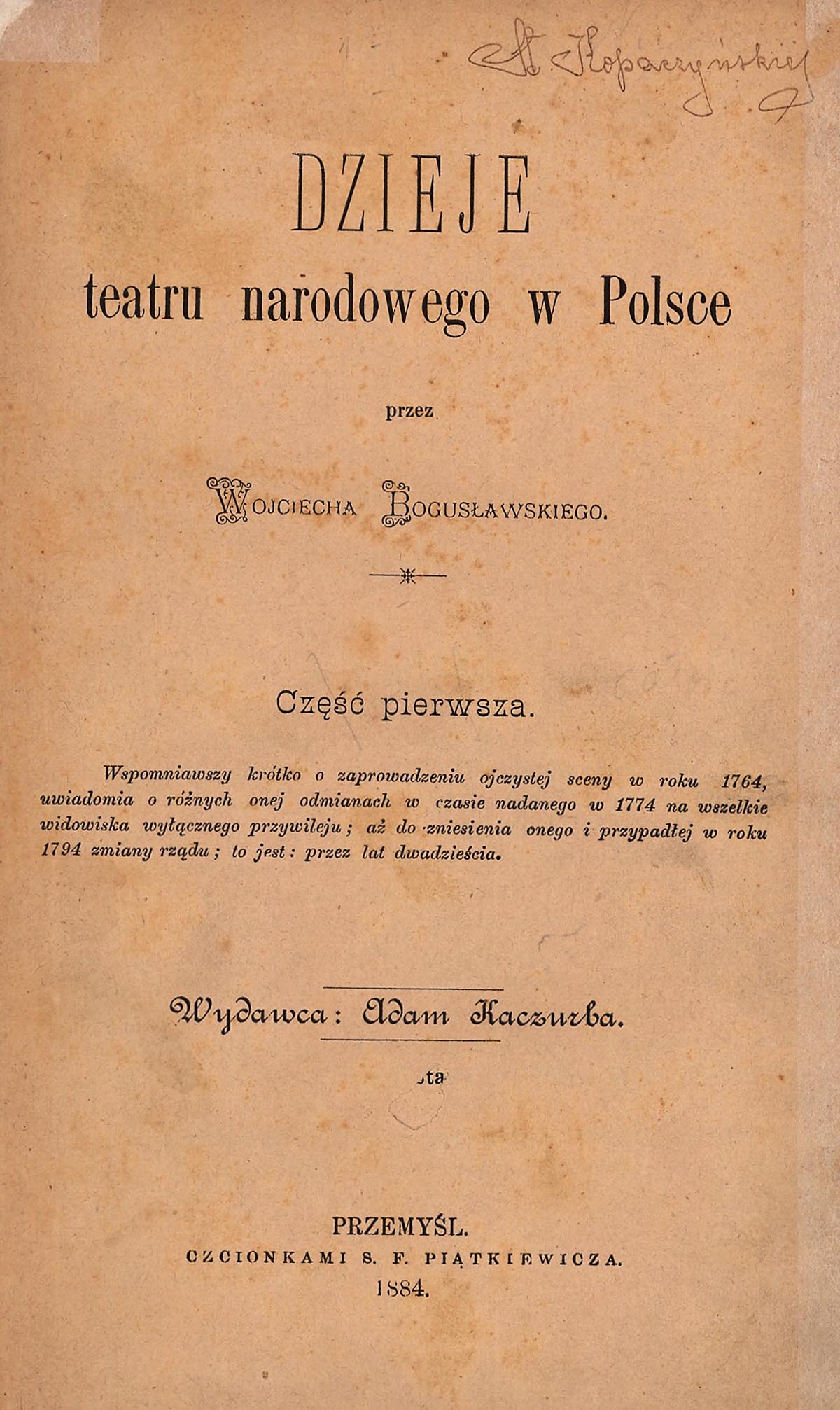 Dzieje teatru narodowego w Polsce