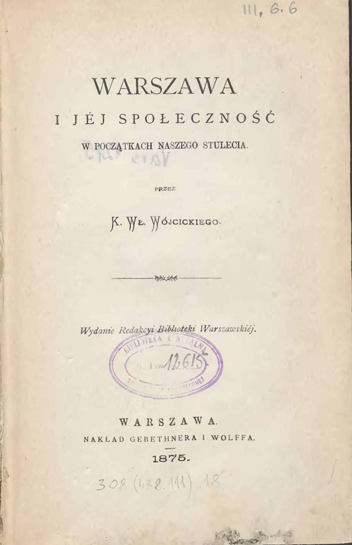Warszawa i jej społeczność w początkach naszego stulecia