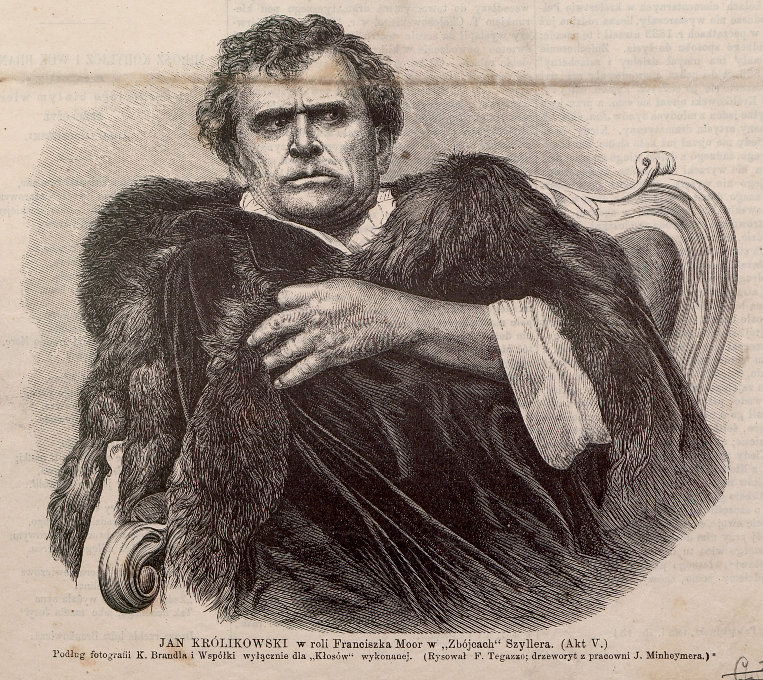 Jan Królikowski jako Moor w Zbójcach (1866)
